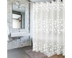 Douchegordijn - Badkamer douchegordijn - Deurgordijn - Hanggordijn - Met haken - Schimmelwerend en antibacterieel - Waterdicht en wasbaar - Geschikt voor badkuipen en badkamers - 200x200 cm