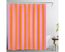 Douchegordijn - Badkamer Gordijn - Badkamer Decoratie - Schimmelbestendig Polyester - 180 x 180 cm - Roze Oranje