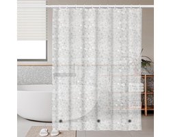 Douchegordijn - Badkamer Gordijn - Privacy Beschermen - Verzwaarde Zoom - 180 x 180 cm - 3D Steen Chique