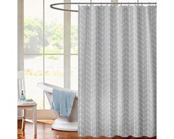Douchegordijn - Badkamer gordijn - Waterdicht douchen - Schimmelbestendig - 180 x 180 cm - Grijze Plaid