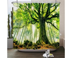 Douchegordijn Boslandschap - Badkamergordijn Waterdicht - Privacy Douchen - Duurzaam Polyesterweefsel - 90x220cm - Gekleurd