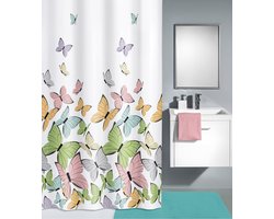 Douchegordijn Butterflies multicolor, 180x200cm
