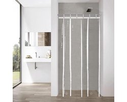 Douchegordijn, doorzichtig, transparant, smal, 90 cm breed, waterdicht met magnetische zoom, breedte: 90 x hoogte: 180 cm