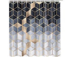 Douchegordijn- douche gordijn- douchegordijnen- Douchegordijn Anti Schimmel- Waterdicht -Hoogwaardig Waterdicht Douchegordijn -Verhoog de Luxe en Functionaliteit van Jouw Badkamer-Badkameraccessoires-Gratis haakje-180x180cm