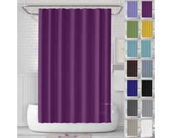 Douchegordijn - Douchegordijn Anti Schimmel 180 x 180 cm - Badgordijn EVA Waterdicht Anti Schimmel Badkamergordijn - met 12 Douchegordijn Haken - Wasbaar Shower Curtain voor Badkamer Badkuip - Paars