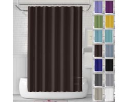 Douchegordijn - Douchegordijn Anti Schimmel 180 x 180 cm - Badgordijn EVA Waterdicht Anti Schimmel Badkamergordijn - met 12 Douchegordijn Haken - Wasbaar Shower Curtain voor Badkamer Badkuip - Bruin