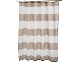 Douchegordijn - Douchegordijn voor de badkamer - Anti-schimmel douchegordijn - waterafstotend materiaal - met ringen - machinewasbaar - Badkameraccessoires - 180*180 cm - bruin