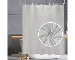 Douchegordijn, extra hoog model, polyester textiel, slijtvast, waterafstotend, 180 x 220 cm (b x h), met wafelpatroon, kleur grijs