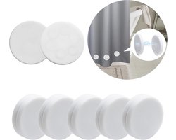 Douchegordijn Gewichten - Badkamer Accessoires - Voorkom Gordijn Waaien - Magnetisch Rubber Bevestiging - 6 Paar - Wit