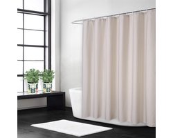Douchegordijn - luxe hotelstijl - 1 stuk - ivoor - vlaslinnen - 120 x 200 cm