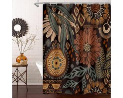 Douchegordijn - Maat XL - Hoogte 240 cm * Breedte 180 cm - Scheidingsgordijn - Badkamergordijn - Bloemen douchegordijn - Elegant douchegordijn - Douchegordijnstof - Douchegordijn - Waterdicht badkamergordijn - Douchegordijn - Douchegordijn badkuip