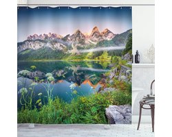Douchegordijn met Oostenrijkse Alpen Design - Waterdicht en Sneldrogend 175 x 200 cm