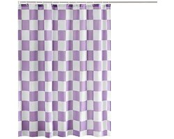 Douchegordijn met ruitjespatroon - Vintage ruitjespatroon - Machinewasbaar - Paars - 180 x 180 cm