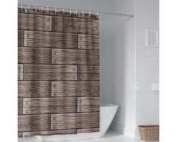 Douchegordijn Polyester - Badkamer Textiel Gordijn - Douchen Zonder Spatten - Anti-schimmel Textuur - 165x200 cm - Bruin