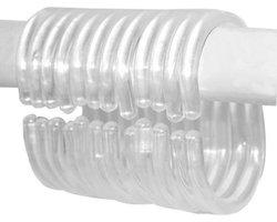 Douchegordijn Ringen Set/12 stuks - Transparant - Ringen Douche Gordijn - Shower Curtain Rings