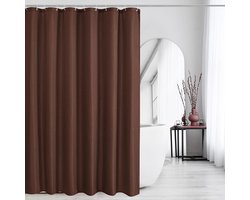 Douchegordijn Set - Badkamer Gordijn - Douchen en Baden - Schimmelbestendig Materiaal - 180 x 180 cm - Bruin