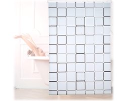 douchegordijn square - 140 x 240 cm - waterafstotend - plafondmontage - semi-transparant