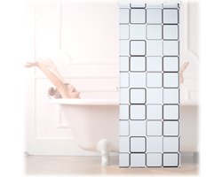 douchegordijn square - 80 x 240 cm - waterafstotend - plafondmontage - semi-transparant