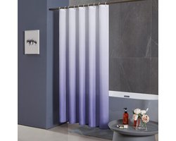 Douchegordijn textiel Anti-schimmel Waterdicht Wasbaar Badgordijn gemaakt van Polyesterweefsel Wit tot Paars smal 120x200cm met 8 Douchegordijnen.