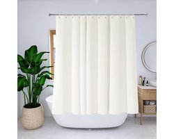 Douchegordijn, van waterafstotend polyester, met metalen ogen, 180 x 170 cm (b x h), beige