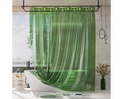 Douchegordijn Voering - Waterdicht Badkamer - Badkamer Droog Houden - Verzwaarde Stenen - 72 x 72 Inch - Regenboog Smaragd