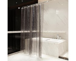 Douchegordijn Voering - Waterdicht Gordijn - Badkamer Beschermen - Met Zware Magneten - 182 x 180 cm - Zwart