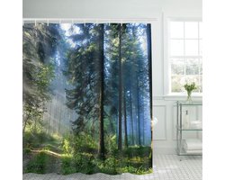 Douchegordijn - Waterafstotend en Schimmelwerend - 1 stuk - Groen - Textiel - 180 x 200 cm