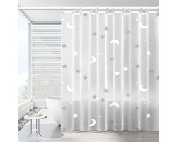 Douchegordijn - Waterdicht Modern Badkamer Gordijn met Haken - Verdikt Privacy Design en Decoratieve Voering - Schimmelbestendig en Nat Droog Scheiding - Geschikt voor Bad en Douche - Formaat 150x200 cm