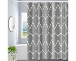 Douchegordijn - Waterdicht textiel douchegordijn - 1 stuk - Polyester stof badkamergordijn met verzwaarde zoom - Wasbaar douchegordijn - Eenvoudig verdikt waterdicht douchegordijn - Verdikt polyester douchegordijnstof - grijs - 180*200cm