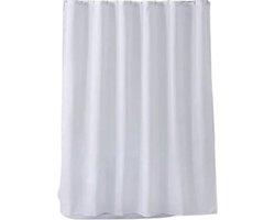 Douchegordijn - Wit met print - Met ringen - 100breed X 180 hoog- Douche Gordijn - Voor kleine Badkamer