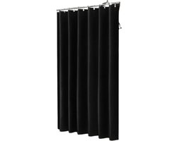 Douchegordijn - Zwart - Met ringen - 200 X 180- Douche Gordijn - Badkamer