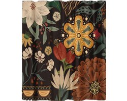 Douchegordijnen - 150x180cm - Douchegordijn - Effen kleur - Boheemse stijl Bloemen Douchegordijnen - Met 12 plastic haken - Polyester - Kleur - Waterdicht - Eenvoudig te installeren