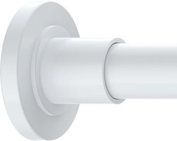 Douchegordijnstang - Klemstang - Aluminium - 75-135 cm - Wit