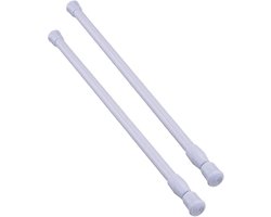 Douchegordijnstang - Telescopische stang voor deurgordijnen - Gordijnstang - Douchestang - 40-70 cm - Verstelbare en intrekbare breedte Veerstang voor kast - Geschikt voor keukenapparatuur, kledingkasten, kasten - 2-pack