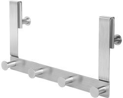 Douchehaak Glazen Wand – 6 Haken Zonder Boren | Roestvrij Staal SUS304 | Handdoekhouder Douchewand | Dubbelzijdig | Rubberen Bescherming | Geschikt voor Glasdikte 10-12 mm | Homery
