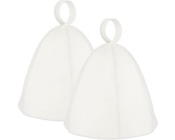 Douchekapje - 2 Stuks -Wit - Unisex - Douchekapje - Douchekapje - Saunakapje - voor vol haar / krullen - Geschikt voor warmwaterbronnen/stoombaden/sauna's