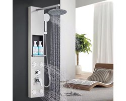 Douchekolom Douchepaneel voor Badkamer Hydromassages 3 Stralen Douchesysteem multifunctioneel Douchepaneel Zilver