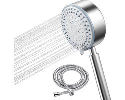 Douchekop 5 in 1 – RVS 304 – Inclusief 1,5 m RVS Doucheslang – Waterbesparend & Hogedruk – Badkamer