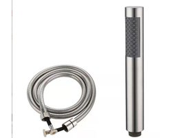 Douchekop met 1.5m slang - Handdouche - Universeel - Waterbesparend - Hoge druk - Anti-knik slang - Geborsteld zilver - RVS en ABS - 19*3 cm - 1/2" schroefdraad