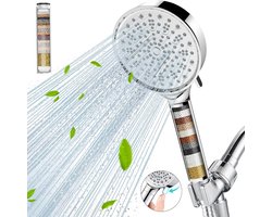 Douchekop met Hoge druk en Filter - Douchekop Regendouche - 6 Sproeistanden - Waterbesparende - Zilver