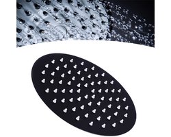 Douchekop van roestvrij staal - Ronde regendouche - Hogedrukregendouche - Doucheaccessoires - G1/2 universele interface - Diameter 20 cm - 360° draaibaar - Eenvoudige installatie - Geschikt voor douchekoppen - Zwart