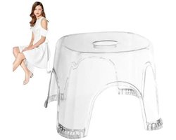 Douchekruk - Badkamerbankje Hoekbank - Veilig Douchen - Antislip Waterdicht - Compact - Transparant