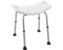 Douchekruk in hoogte verstelbaar - Wit - Met douchekop houders en handgrepen - Anti-slip structuur