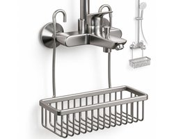 Douchemand - Stijlvolle en Ruime 30 cm Douchemand en Organizer van Duurzaam Gunmetal Roestvrij Metaal voor Badkamer en Glazen Wanden - Gunmetal