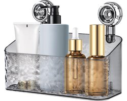 Douchemand zonder boren met zuignap - Badkamerorganizer tot 5 kg - Grijs