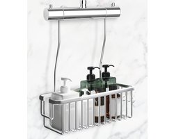 Douchemandje, roestvrije doucheplank, montage op de douchevloer, geen boren nodig, shampoohouder, installatie zonder spijkers, vlek- en roestbestendig