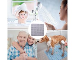 Douchemat 48 x 48 cm Antislip Massage-douchemat met zuignappen voor sauna's doucheruimtes wasmachinebestendig vierkant grijs - Compatibel met - badkamer veiligheid wellness - geschikt voor vloermat - antislipmat groep.