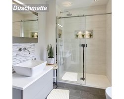 Douchemat 48 x 48 cm - Antislipmat met Zuignappen - Massage - Voor Sauna's en Doucheruimtes - Wasmachinebestendig - Vierkant Wit
