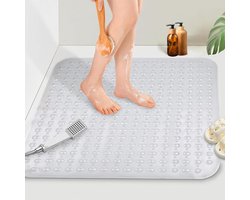 Douchemat - 80 x 80 cm (Vierkant) - Polyvinylchloride (PVC) - Antislip - extra grote - Kleur : Transparant