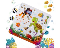 Douchemat antislip douche badmat kind en baby - duiker schildpad vissen oceaan onderwater - anti slip mat - baby's kinderen - antislipmat - prachtig kinderbadmat babybadmat douchemat badkamer - wasbaar